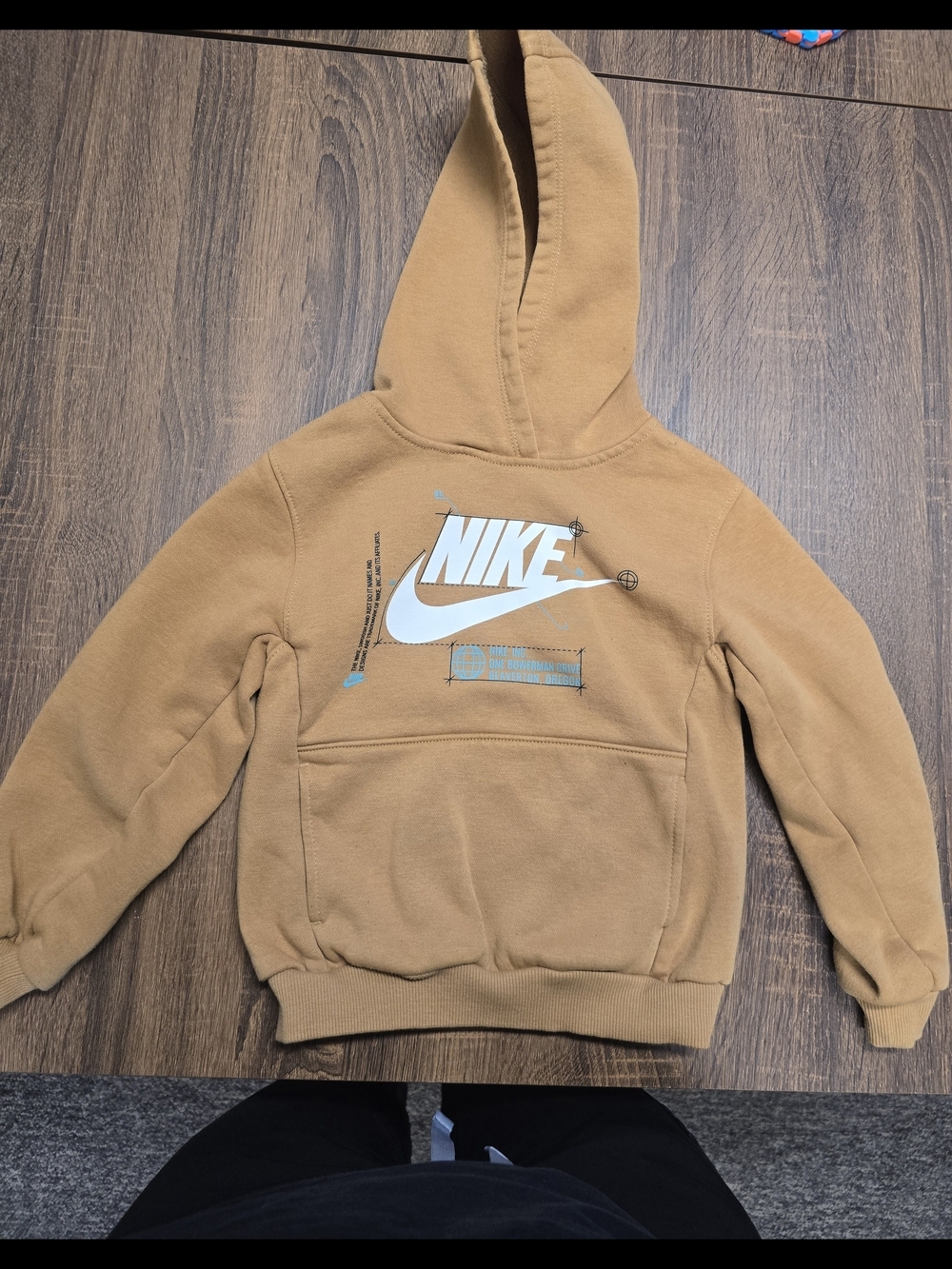 Nike Toddler Tan Fleece Lined Pullover Hoodie Size 5 (4-5 Years) Swoosh Logo